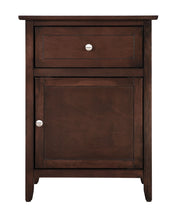 Glory Furniture Izzy cappuccino accent nightstand with drawer and open shelf, modern bedroom furniture, stylish and functional design