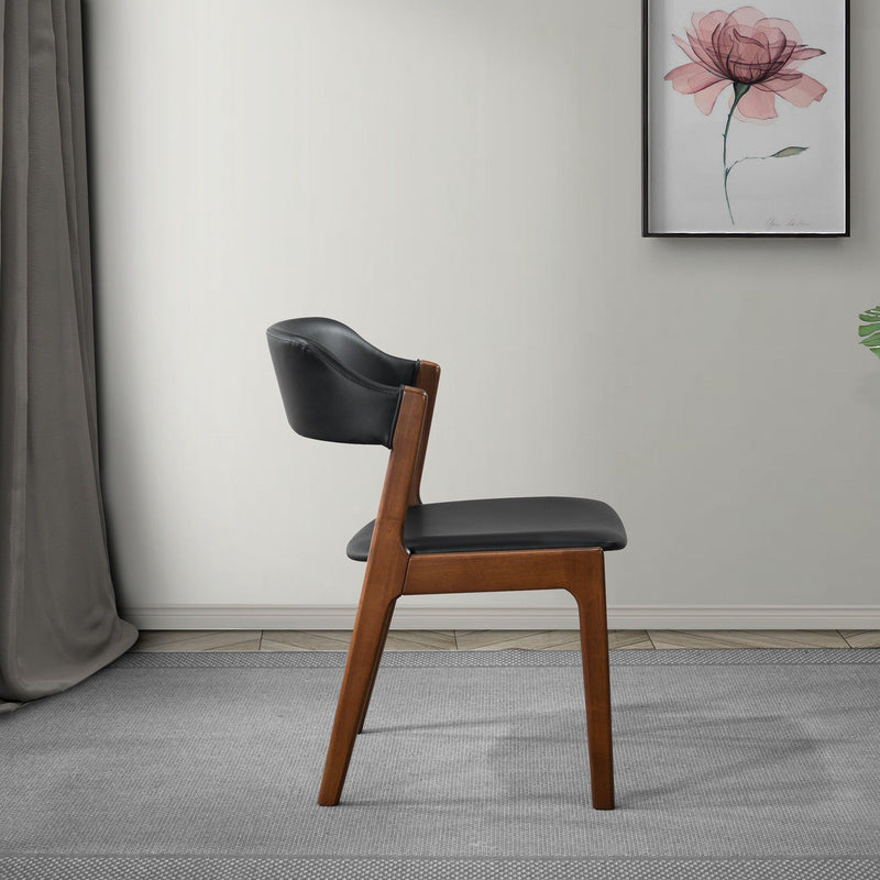 Enzo - Dining Chair (Set of 2) - Black / Brown - R&R Furniture Gallery (Fountain Valley, CA)