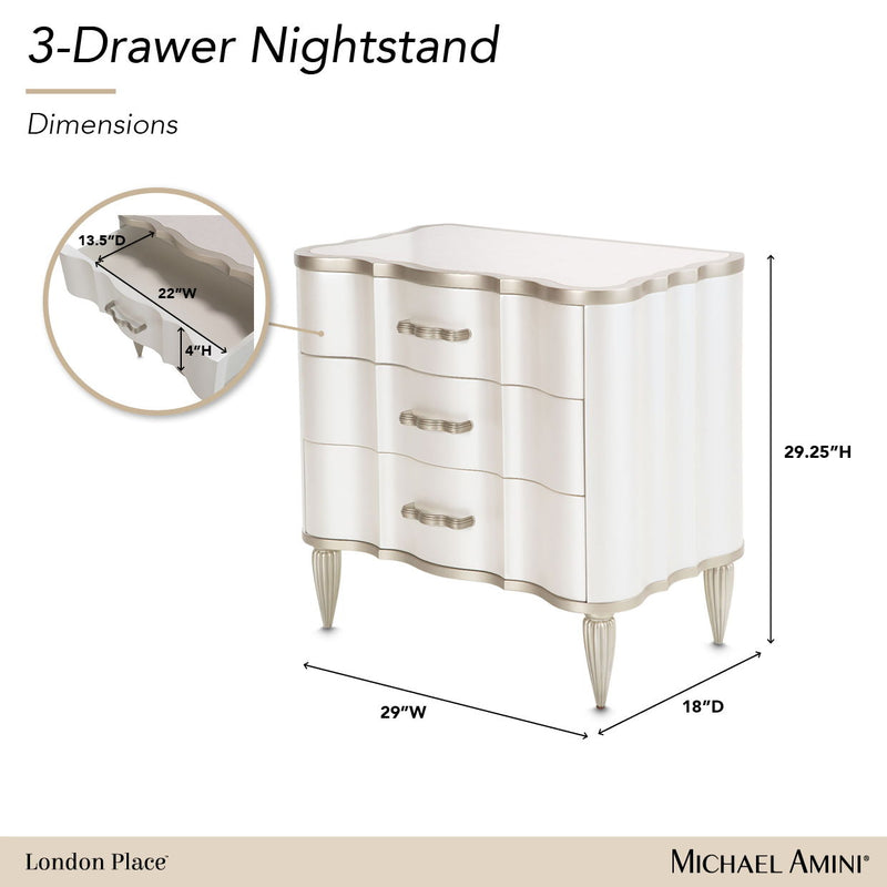 London Place - Nightstand - Creamy Pearl - R&R Furniture Gallery (Fountain Valley, CA)