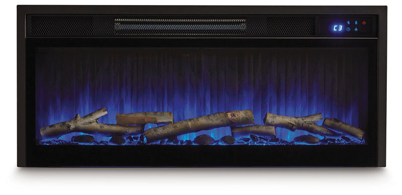 Entertainment Accessories - Fireplace Insert With Faux Birch Log Set - Black - R&R Furniture Gallery (Fountain Valley, CA)