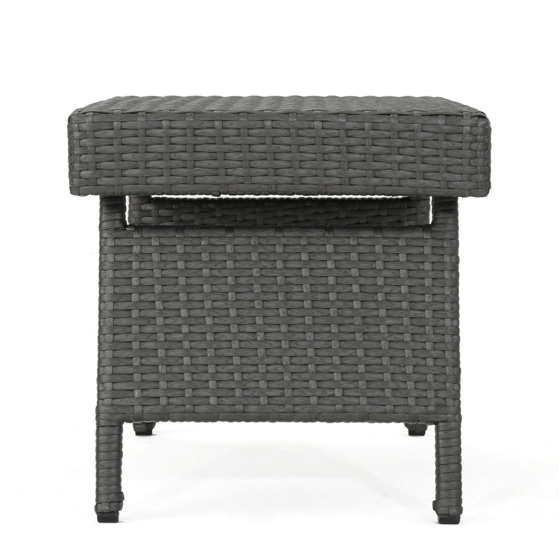 Outdoor Wicker Table With Rectangular Tabletop - Gray - R&R Furniture Gallery (Fountain Valley, CA)
