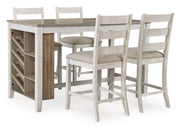 Skempton - Rectangular Counter Table With Storage - White - R&R Furniture Gallery (Fountain Valley, CA)