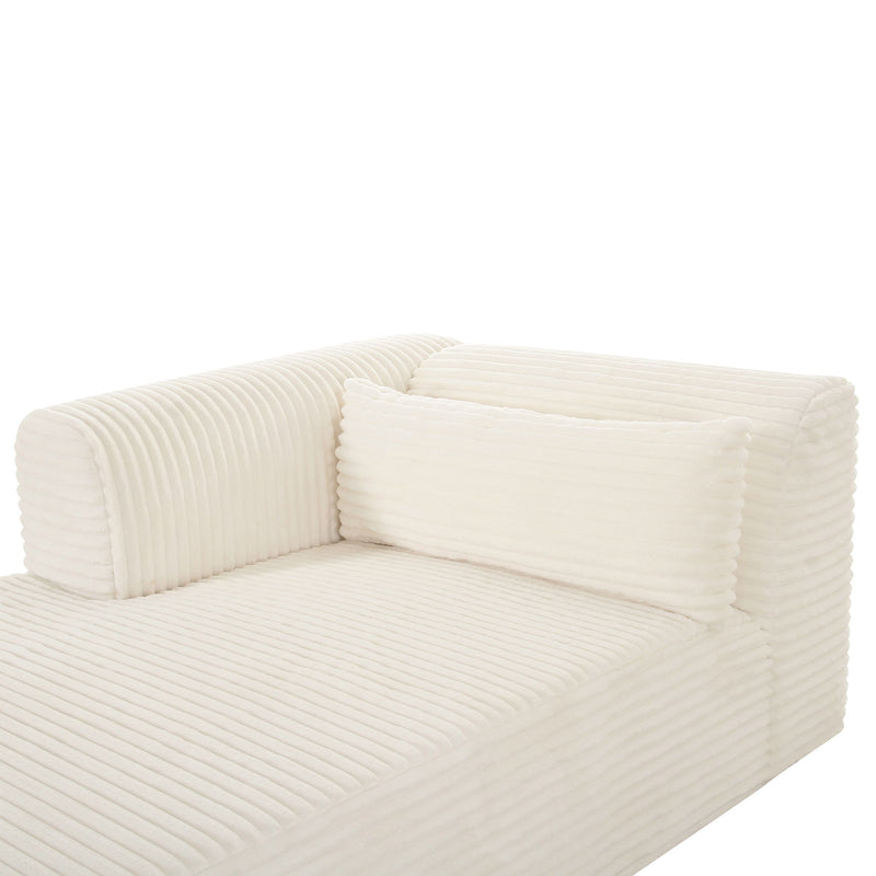 Tarra - Fluffy Oversized Corduroy Modular Chaise - R&R Furniture Gallery (Fountain Valley, CA)