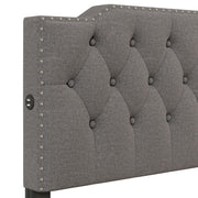 Upholstered Platform Bed With 2 Drawers And 2 Sets Of USB Ports On Each Side, Fabric - R&R Furniture Gallery (Fountain Valley, CA)
