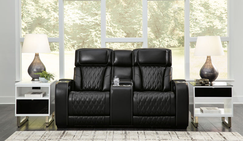 Boyington - Power Reclining Loveseat With Console/Adj Hdrst - R&R Furniture Gallery (Fountain Valley, CA)