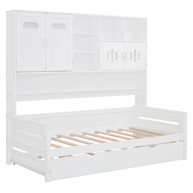 Daybed With All-In-One Cabinet And Shelf - R&R Furniture Gallery (Fountain Valley, CA)