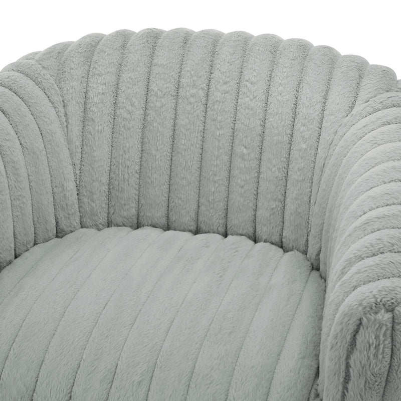 Alexa - Barrel Swivel Chair - Gray - R&R Furniture Gallery (Fountain Valley, CA)