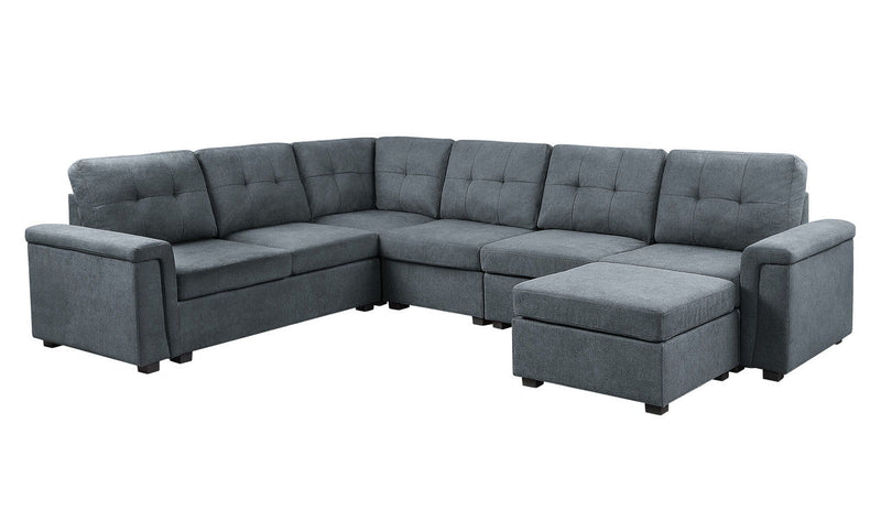 Isla - Fabric Sectional Sofa With Ottoman - R&R Furniture Gallery (Fountain Valley, CA)