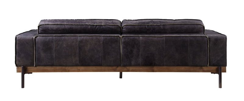 Silchester - Sofa - Antique Ebony Top Grain Leather - R&R Furniture Gallery (Fountain Valley, CA)