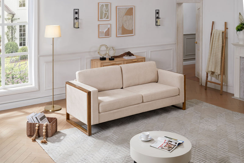 Modern Sofa With Solid Wood Legs, 3 Seater - R&R Furniture Gallery (Fountain Valley, CA)