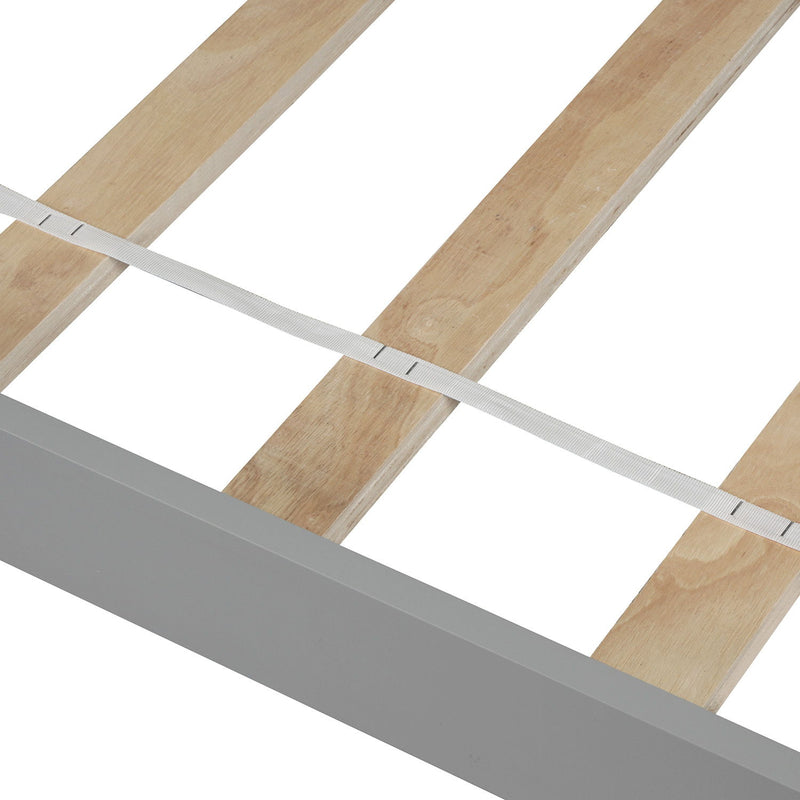 DreamHaus platform trundle bed with clean-lined wooden frame and pull-out trundle for versatile sleeping options.