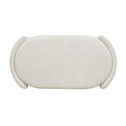 Fuji - Oval Storage Bench, Upholstered - Ivory White - R&R Furniture Gallery (Fountain Valley, CA)