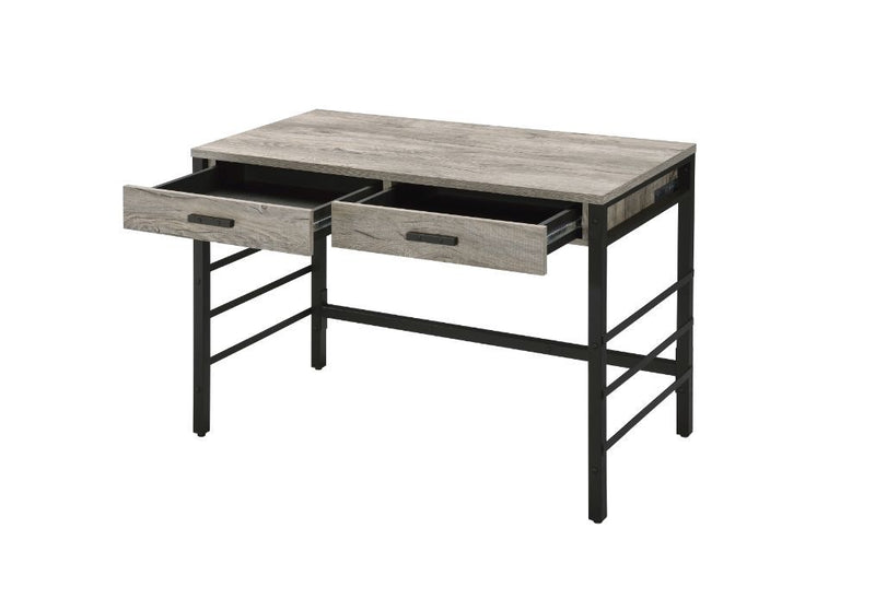 Disho - Writing Desk With USB - Light Weathered Oak & Black - R&R Furniture Gallery (Fountain Valley, CA)