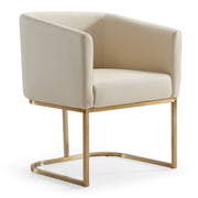 Yukon - Modern Beige Bonded and Antique Brass Dining Chair — view 3