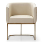 Yukon - Modern Beige Bonded and Antique Brass Dining Chair — view 4
