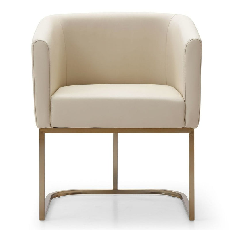 Yukon - Modern Beige Bonded and Antique Brass Dining Chair — view 4