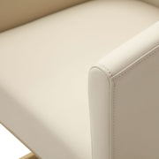 Yukon - Modern Beige Bonded and Antique Brass Dining Chair — view 5