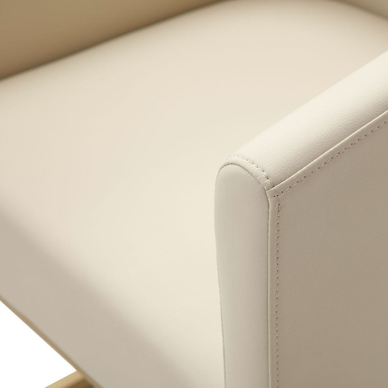 Yukon - Modern Beige Bonded and Antique Brass Dining Chair — view 5