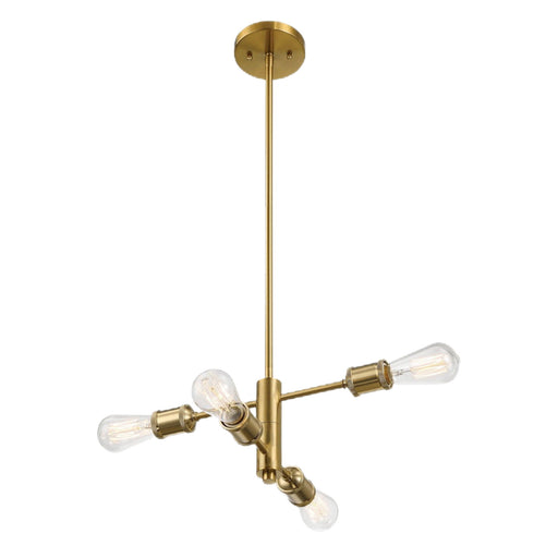Trellis - 4 Lights Modern Gold Chandelier Vintage Pendant Fixture For Living Room - Clear / Gold - R&R Furniture Gallery (Fountain Valley, CA)