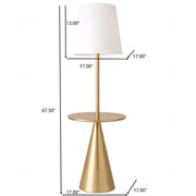 Ashcroft Furniture Celestial modern floor lamp with accent table, large white shade, gold finish, and sleek contemporary design.