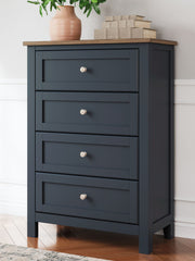 Landocken - Four Drawer Chest - Brown / Blue - R&R Furniture Gallery (Fountain Valley, CA)