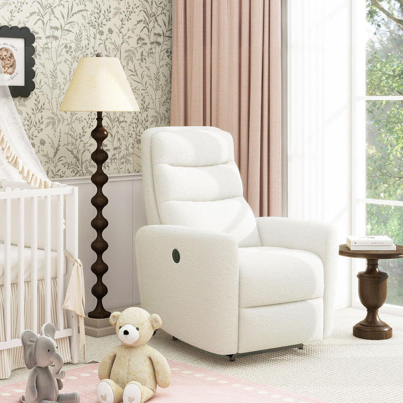 Bloomy - High Back Power Recliner Motion Chair - Chiffon White - R&R Furniture Gallery (Fountain Valley, CA)