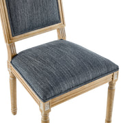 French Country Style Dining Chair With Upholstered Seating And Fluted Legs - R&R Furniture Gallery (Fountain Valley, CA)