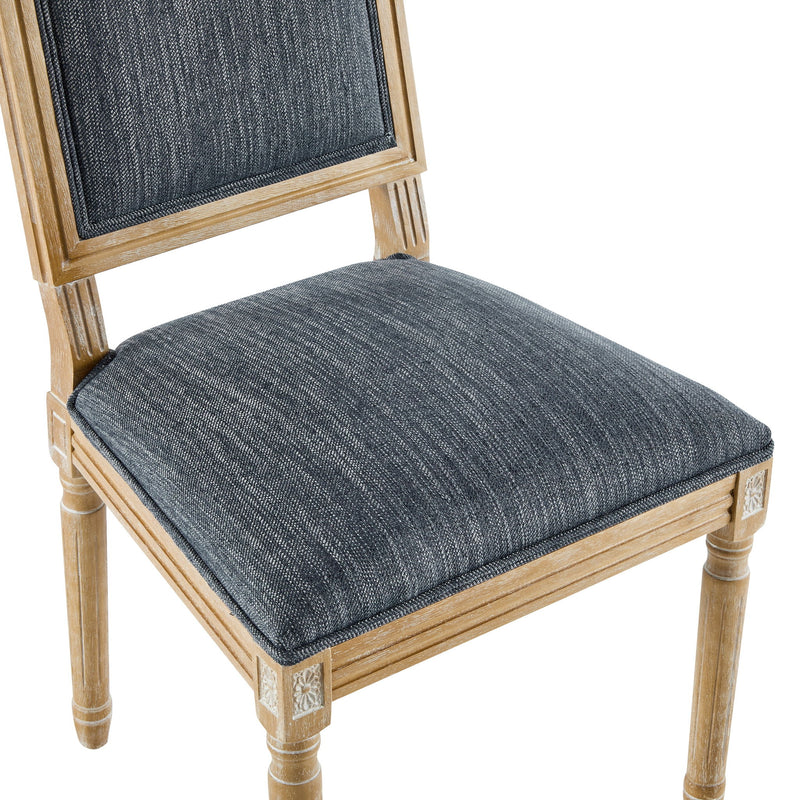 French Country Style Dining Chair With Upholstered Seating And Fluted Legs - R&R Furniture Gallery (Fountain Valley, CA)