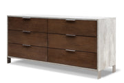 Eastern King Conner Modern Dark Walnut & Concrete Bedroom Set