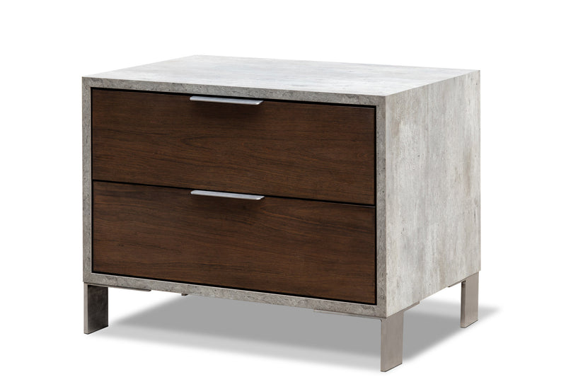 Eastern King Conner Modern Dark Walnut & Concrete Bedroom Set — view 3