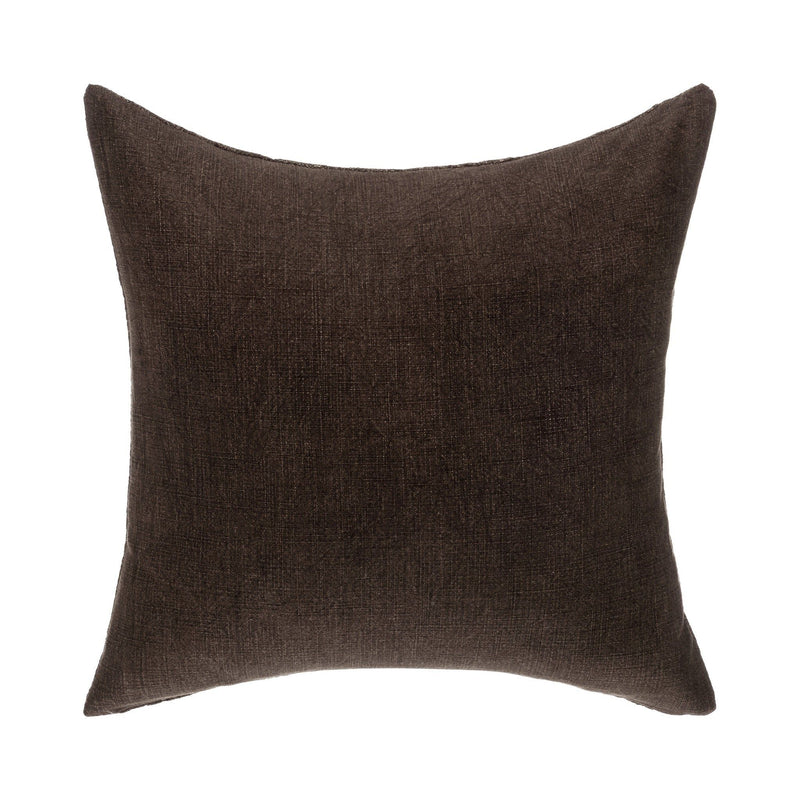 Abbey Sierra Brown 22x22 inch accent pillow by Classic Home featuring textured fabric and decorative design.