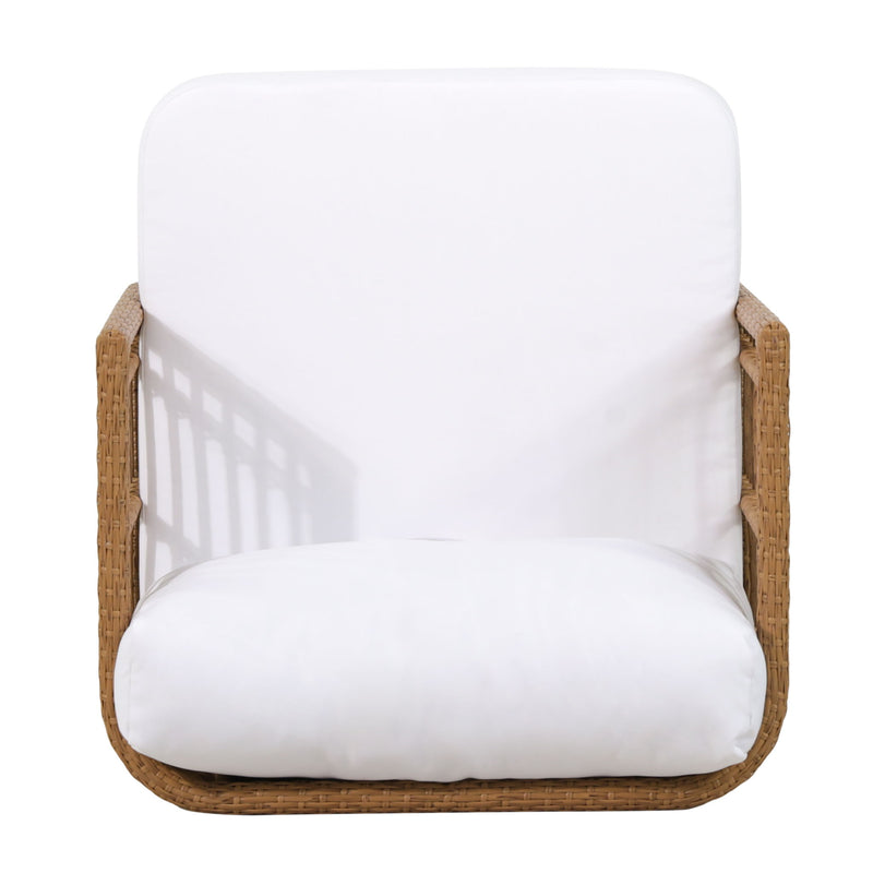 Outdoor Wicker Club Chair With Water Resistant Cushion - Brown - R&R Furniture Gallery (Fountain Valley, CA)