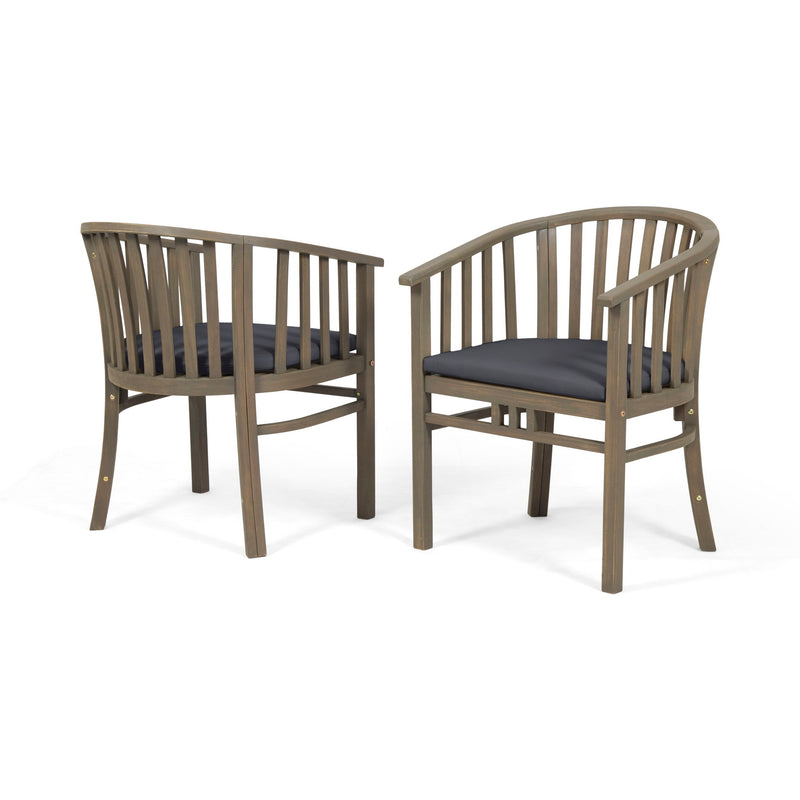 Outdoor Wooden Dining Chairs With Cushions (Set of 2) - R&R Furniture Gallery (Fountain Valley, CA)