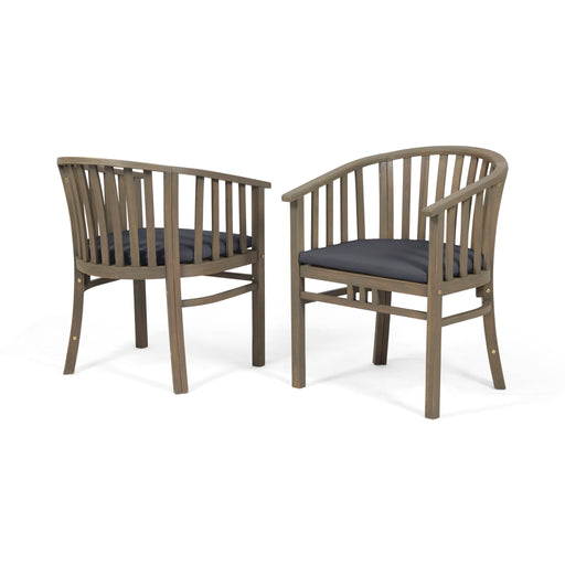 Outdoor Wooden Dining Chairs With Cushions (Set of 2) - R&R Furniture Gallery (Fountain Valley, CA)