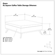 Owen - Multifunctional Square Coffee Table Storage Ottoman - R&R Furniture Gallery (Fountain Valley, CA)