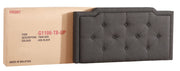 Button tufted upholstered bed by Glory Furniture with plush fabric and cozy design, perfect for stylish bedroom spaces.