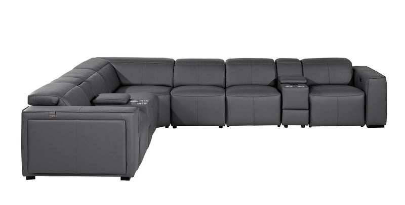 1224 - 8-Piece L-Shaped Sectional Sofa In With 4 Power Recliners & Power Headrests