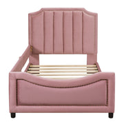 Upholstered Daybed With Classic Stripe Shaped Headboard - R&R Furniture Gallery (Fountain Valley, CA)