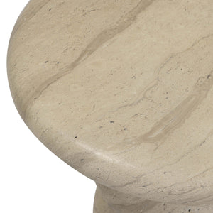 Hyre - Indoor / Outdoor Concrete Side Table - Faux Travertine - R&R Furniture Gallery (Fountain Valley, CA)
