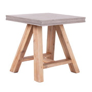 Civic Modern Concrete & Acacia End Table — view 3