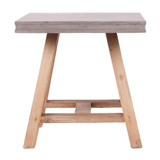 Civic Modern Concrete & Acacia End Table — view 2