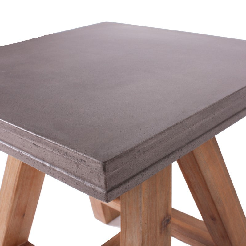Civic Modern Concrete & Acacia End Table — view 4
