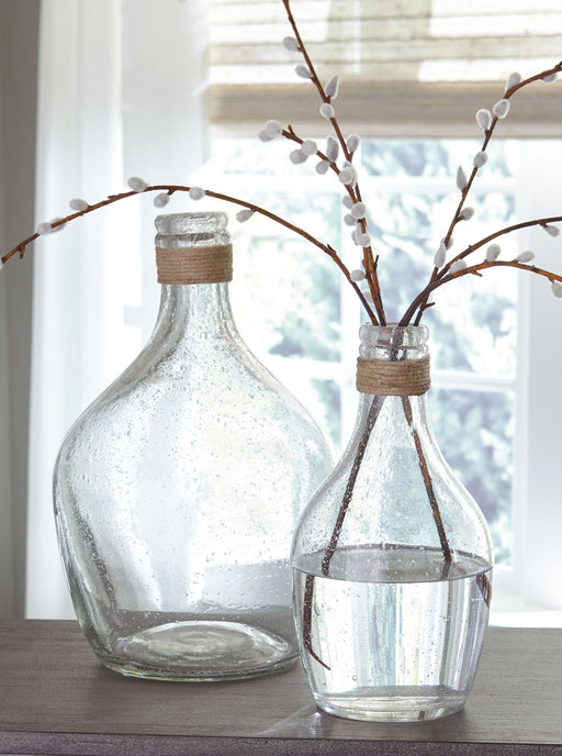 Marcin - Vase Set (Set of 2) - Clear - R&R Furniture Gallery (Fountain Valley, CA)
