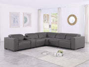 1208 - 6-Piece L-Shaped Leather Reclining Sectional With 3 Power Recliners - R&R Furniture Gallery (Fountain Valley, CA)