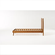Noble House Okioki mid-century natural stained solid acacia wood platform bed with clean lines and sturdy design.