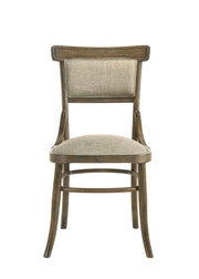 Set of two vintage walnut Lilola Home Bistro wide dining chairs with cushioned seats, ideal for stylish dining spaces.