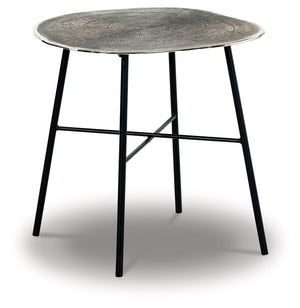 Laverford - Round End Table - Chrome / Black - R&R Furniture Gallery (Fountain Valley, CA)