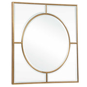 Uttermost Stanford square wall mirror with gold frame, modern decorative mirror for home interior decor.