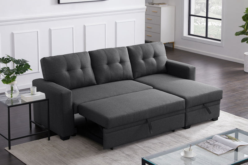 Upholstered Pull Out Sectional Sofa With Chaise - R&R Furniture Gallery (Fountain Valley, CA)