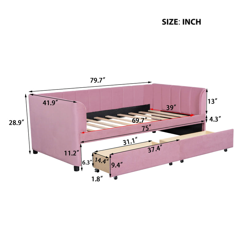 Upholstered Daybed With Ergonomic Design Backrest - R&R Furniture Gallery (Fountain Valley, CA)
